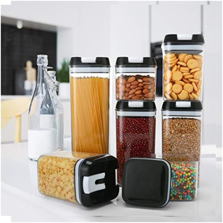 7 Pieces Air Tight Food Storage Containers - Black