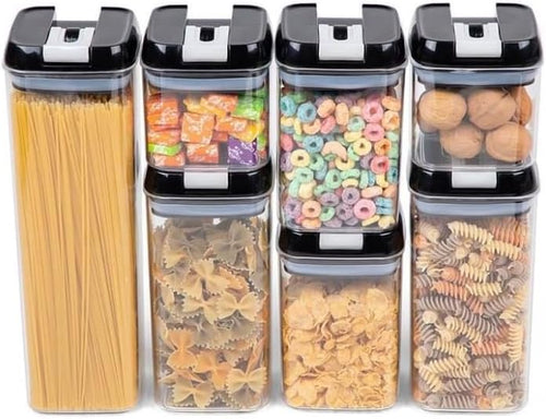 7 Pieces Air Tight Food Storage Containers - Black