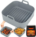 Air Fryer Silicone Pot, 8Inch Thick Reusable Liners, Square Baking Basket/Pan for Air fryer